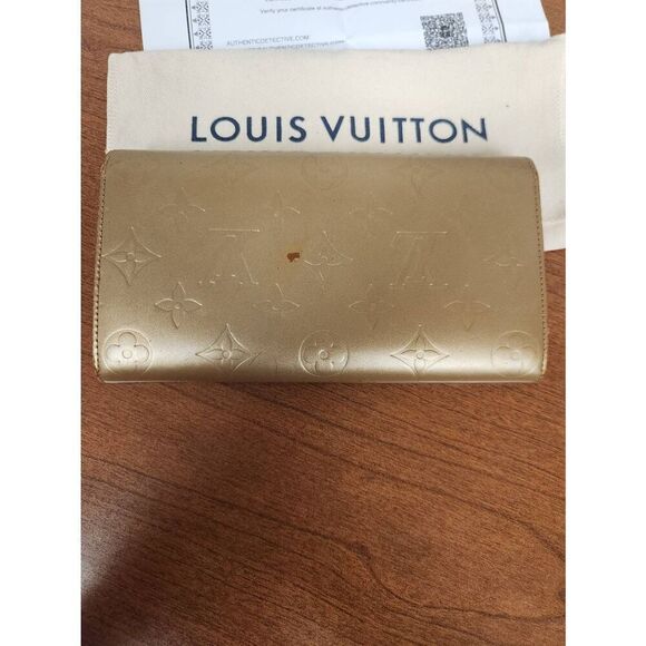 Louis Vuitton AUTHENTIC Vernis gold long wallet WITH DUSTBAG & Certificate of Au - Picture 2 of 9